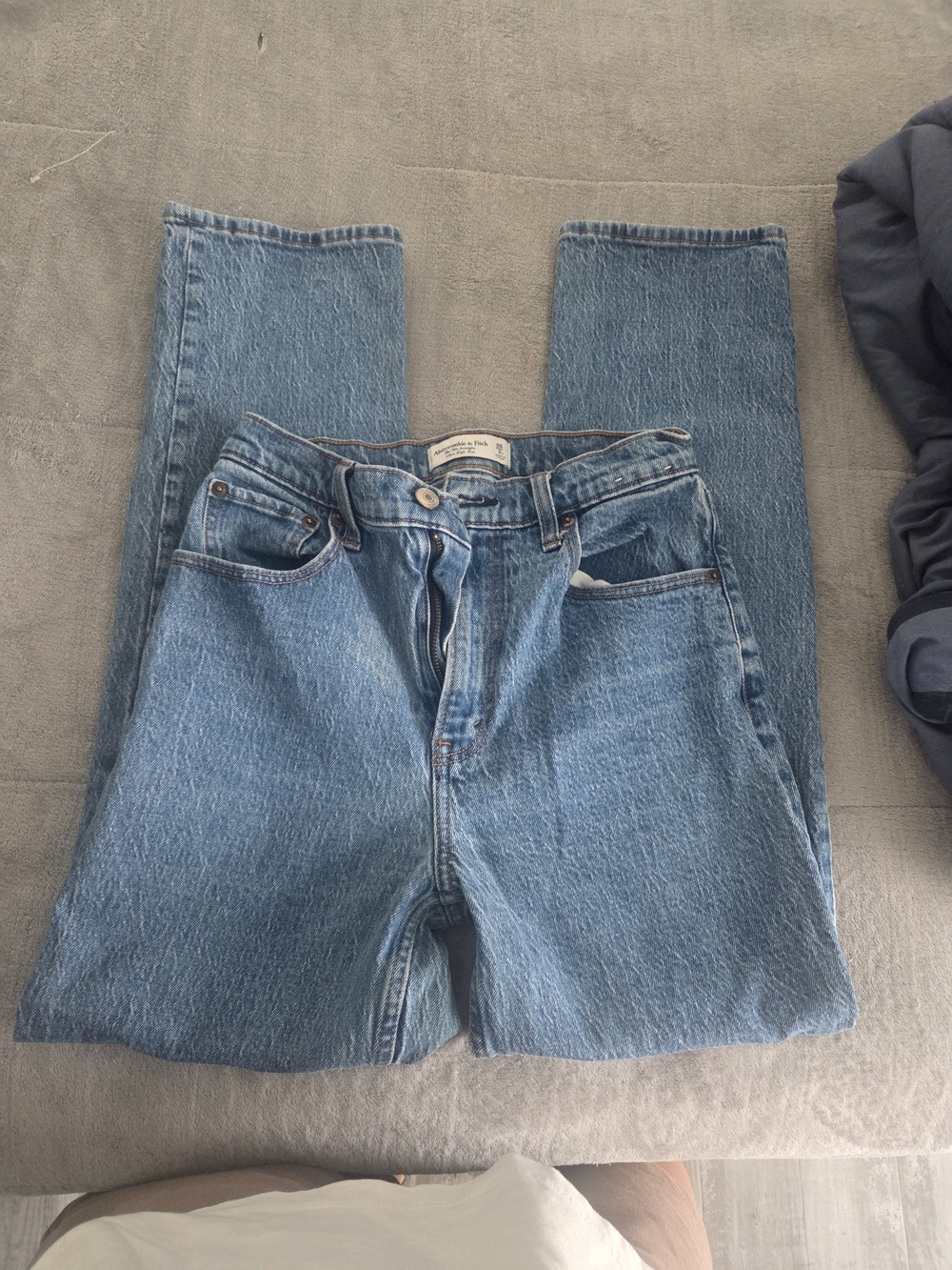 Abercrombie & Fitch Light Blue High-Rise Straight Jeans